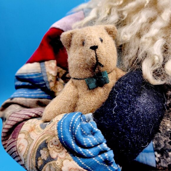 Bethany Lowe Santa on a Drum 1993 Signed 48/150 Quilt Teddy Bear Christmas Decor - Picture 5 of 12